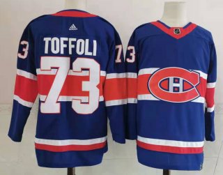 Men's Montreal Canadiens #73 Tyler Toffoli 2021 blue Stitched Jersey