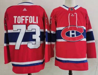 Men's Montreal Canadiens #73 Tyler Toffoli 2021 Red Stanley Cup Final Stitched Jersey