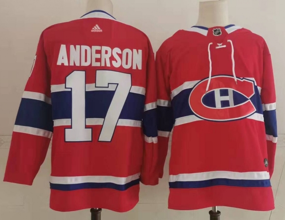 Montreal Canadiens #17 red stitched jersey