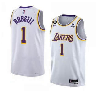 Los Angeles Lakers #1 D’Angelo Russell 2022-23 White With NO.6 Patch Association