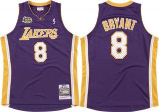 Los Angeles Lakers #8 Kobe Bryant Purple Throwback Stitched Basketball Jersey