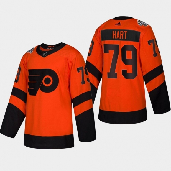 Philadelphia Flyers #79 Carter Hart Orange 2019 Stadium Series Stitched NHL