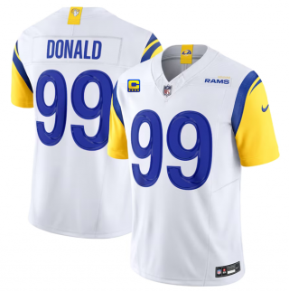 Los Angeles Rams #99 Aaron Donald White 2023 F.U.S.E. With 4-Star C Patch