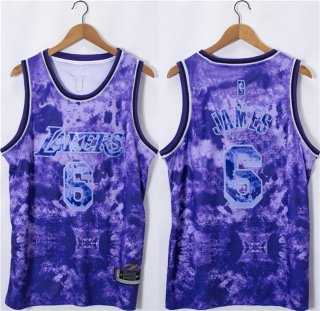 Los Angeles Lakers #6 LeBron James 2023 Purple Stitched Basketball Jersey