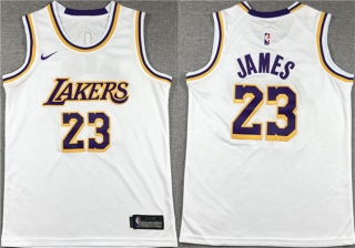 Los Angeles Lakers #23 LeBron James White Stitched Basketball Jersey