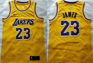 Los Angeles Lakers #23 LeBron James Yellow Stitched Basketball Jersey