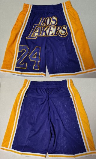 Los Angeles Lakers Purple Gold Shorts (Run Small) 4