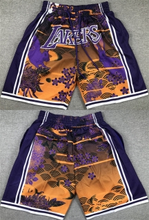 Los Angeles Lakers Purple Yellow Shorts