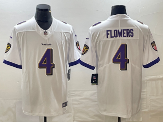 Baltimore Ravens #4 Zay Flowers White Vapor Untouchable Football Jersey