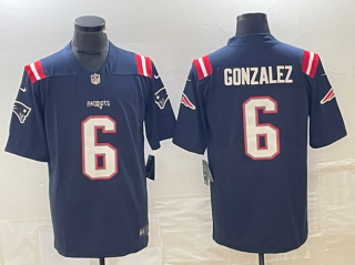 New England Patriots #6 Christian Gonzalez Navy Vapor Untouchable Limited Stitched