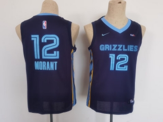 Memphis Grizzlies #12 Ja Morant Blue youth jersey