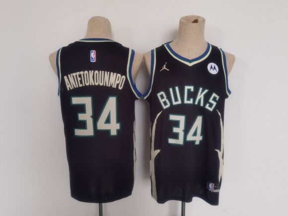 Milwaukee Bucks #34 Giannis Antetokounmpo black jersey