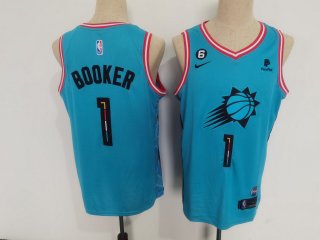 Phoenix Suns #1 Devin Booker blue city jersey