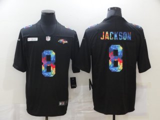 Baltimore Ravens #8 black rainbow jersey