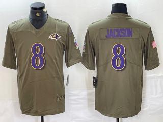 Baltimore Ravens #8 green salute to service limited jersey