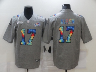 Buffalo Bills #17 Josh Allen gray rainbow limited jersey