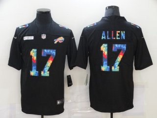 Buffalo Bills #17 Josh Allen black rainbow limited jersey