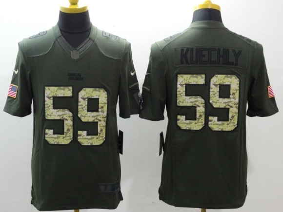 Carolina Panthers #59green salute to service limited jersey