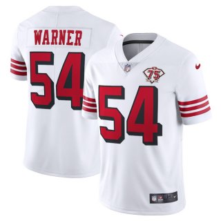 an Francisco 49ers #54 Fred Warner White 2021 75th Anniversary Vapor Untouchable