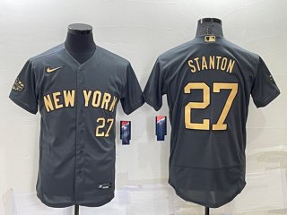 New York Yankees #27 Giancarlo Stanton Charcoal 2022 All-Star Flex Base Stitched