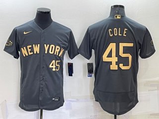 New York Yankees #45 Gerrit Cole Charcoal 2022 All-Star Flex Base Stitched Baseball