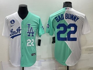 Los Angeles Dodgers #22 Bad Bunny WhiteGreen 2022 All-Star Cool Base Stitched 4
