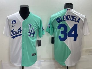 Los Angeles Dodgers #34 Fernando Valenzuela White Green 2022 All-Star Cool 2