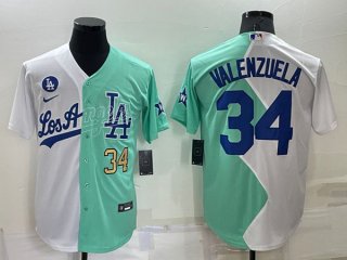 Los Angeles Dodgers #34 Fernando Valenzuela White Green 2022 All-Star Cool 3