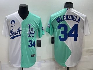 Los Angeles Dodgers #34 Fernando Valenzuela White Green 2022 All-Star Cool 4