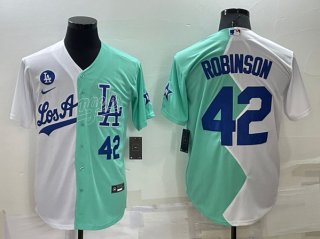 Los Angeles Dodgers #42 Jackie Robinson White Green 2022 All-Star Cool Base Stitched