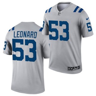 Indianapolis Colts #53 Darius Leonard Gray Inverted Legend Stitched Jersey