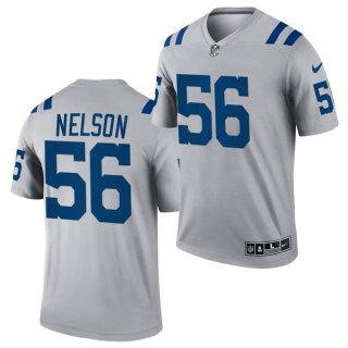 Indianapolis Colts #56 Quenton Nelson Gray Inverted Legend Stitched Jersey