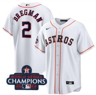 Houston Astros #2 Alex Bregman White 2022 World Series Champions Home
