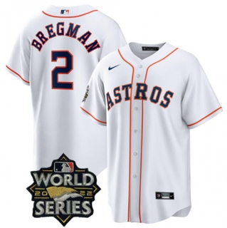 Houston Astros #2 Alex Bregman White 2022 World Series Home Stitched Baseball