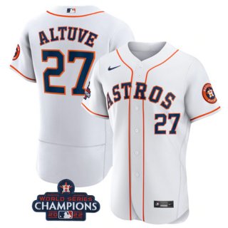Houston Astros #27 Jose Altuve White 2022 World Series Champions Flex Base Stitched