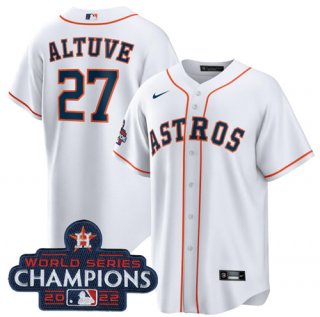 Houston Astros #27 Jose Altuve White 2022 World Series Champions Home Stitched jersey