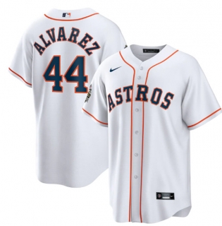 Houston Astros #44 Yordan Alvarez White 2022 World Series Home Stitched