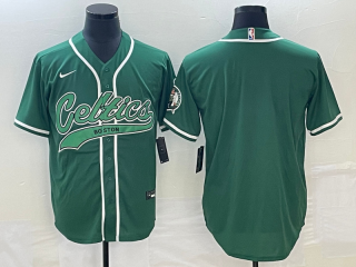 Men's Boston Celtics Blank Green Stitched Baseball Jersey