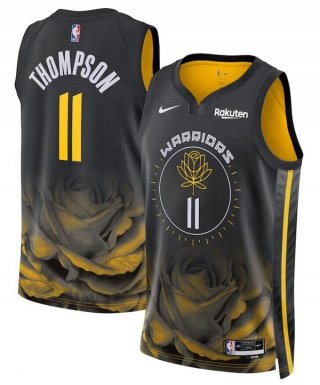 Men's Golden State Warriors #11 Klay Thompson 2022-2023 Black City Edition Stitched Basketball