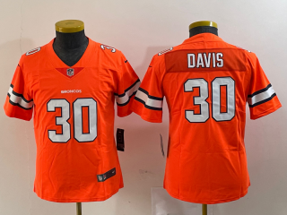 Denver Broncos #30 Davis color rush youth limited jersey