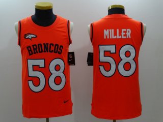 Denver Broncos #58 orange sleevless jersey