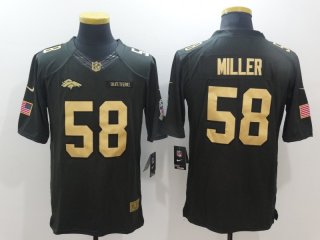 Denver Broncos #58 black gold salute to service limited jersey