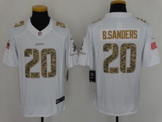 Detroit Lions #20 white salute to service limited jersey