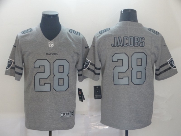 Las Vegas Raiders #28 Josh Jacobs gray limited jersey