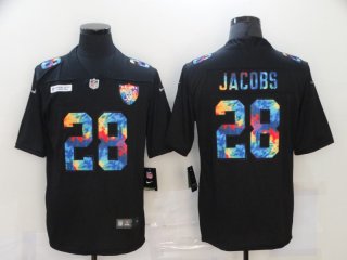 Las Vegas Raiders #28 Josh Jacobsblack rainbow limited jersey