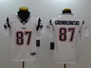 New England Patriots #87 white vapor limited jersey