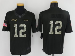 New England Patriots #12 black salute to serivce limited jersey