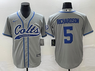 Indianapolis Colts #5 Anthony Richardson Gray Cool Base Stitched Baseball Jersey