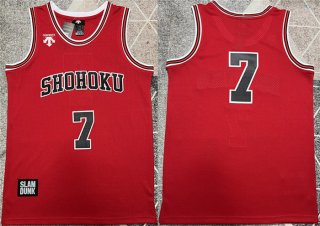 Men's Shohoku #7 Ryota Miyagi Red Stitched Basketball Jersey