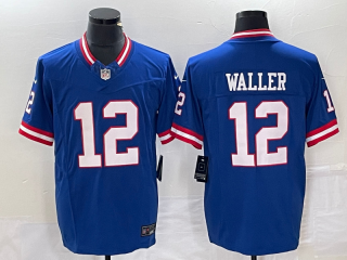 New York Giants #12 Darren Waller Blue f.u.s.e throwback jersey